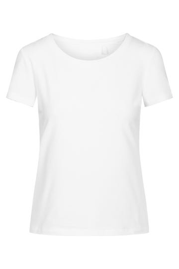Basic T-Shirt mit Logodruck Weiß klassisch Baumwolle/Elasthan 