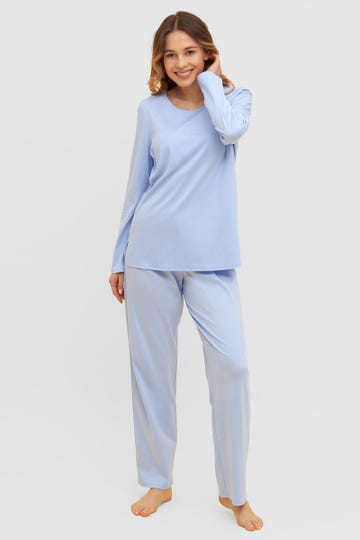 Pyjama mit Prägemotiv schlicht 100% Baumwolle