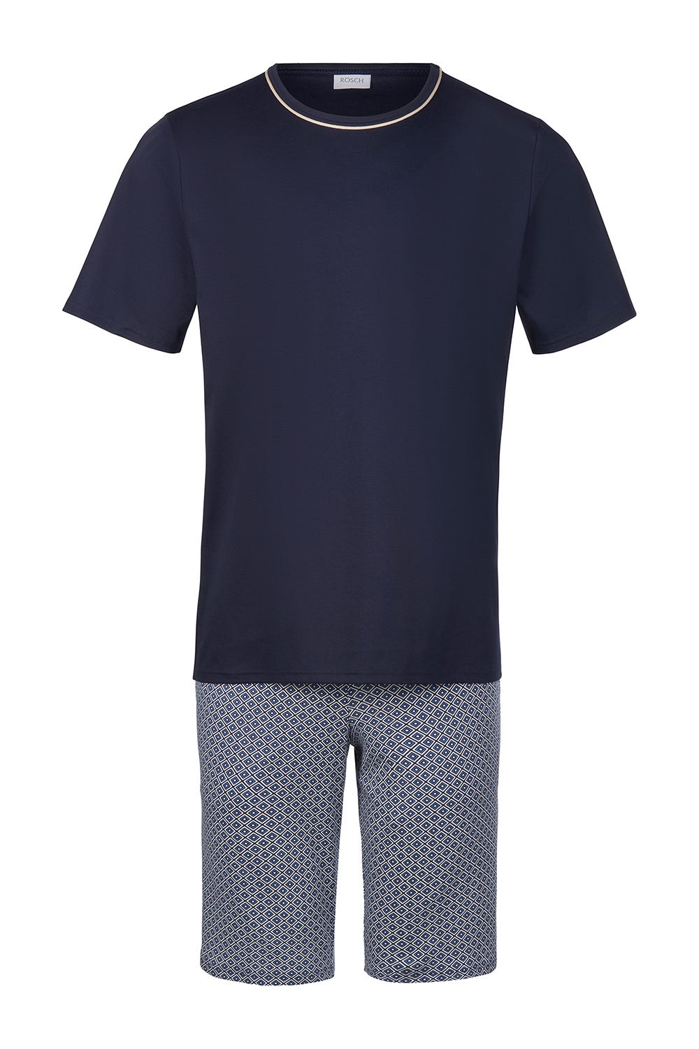 Herren Pyjama mit Minimalprint Rundhals