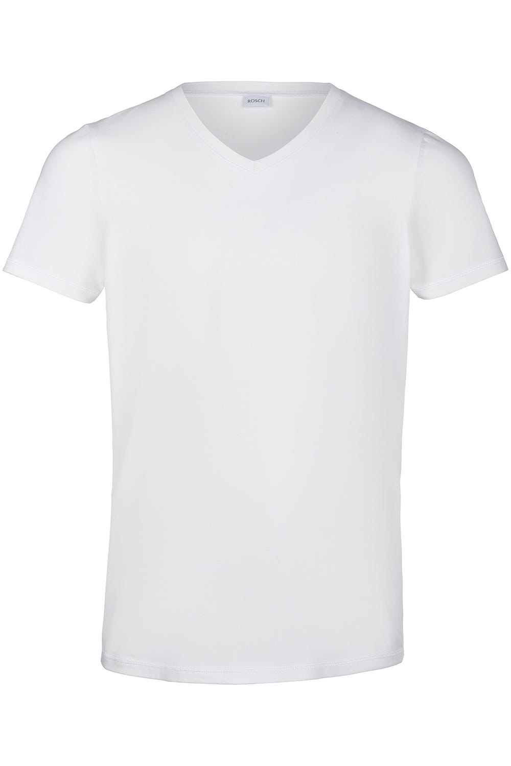Herren Basic T-Shirt mit V-Ausschnitt Klassisch Baumwolle/Elasthan Weiß   