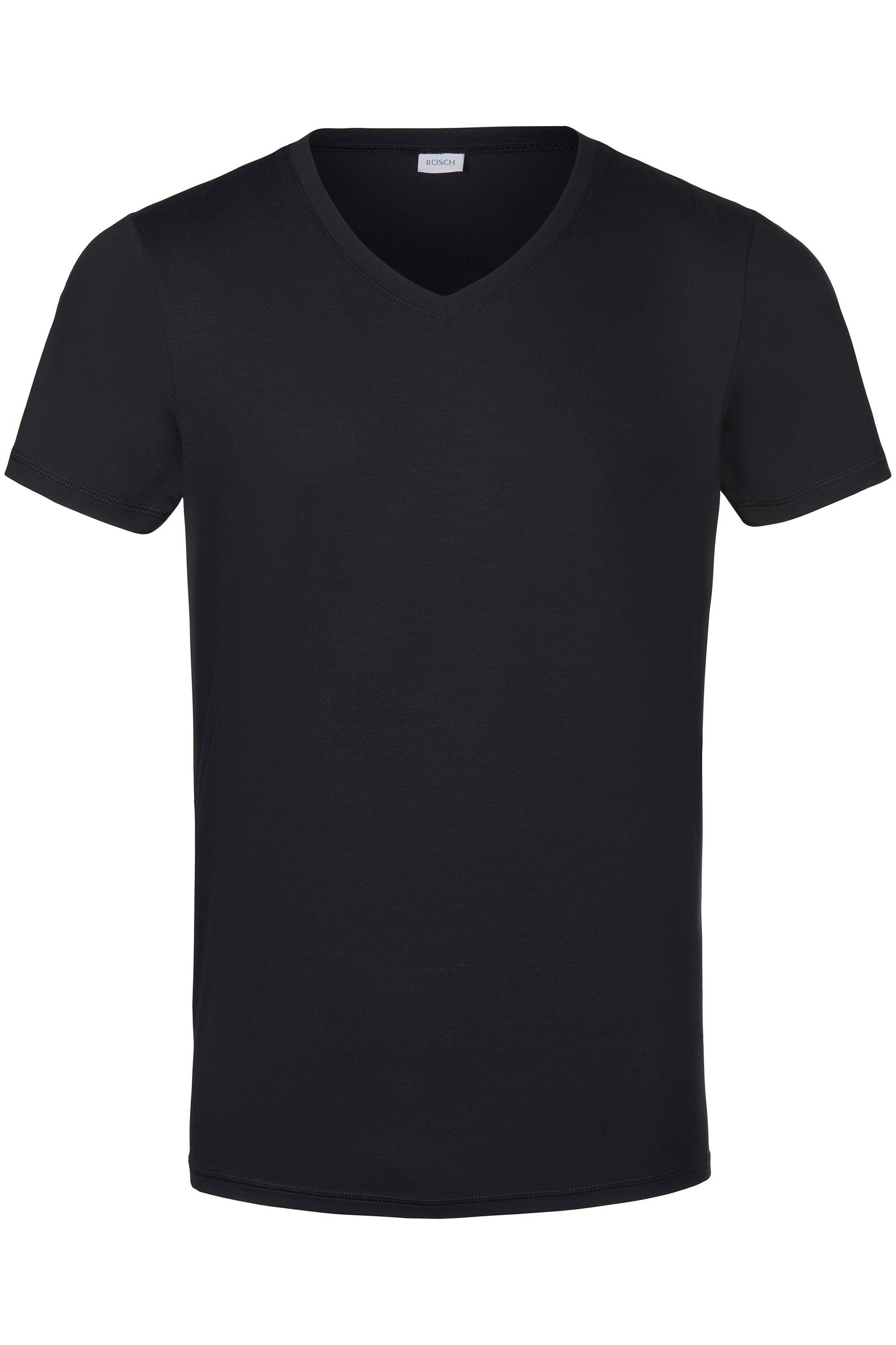 Herren Basic T-Shirt mit V-Ausschnitt Schwarz