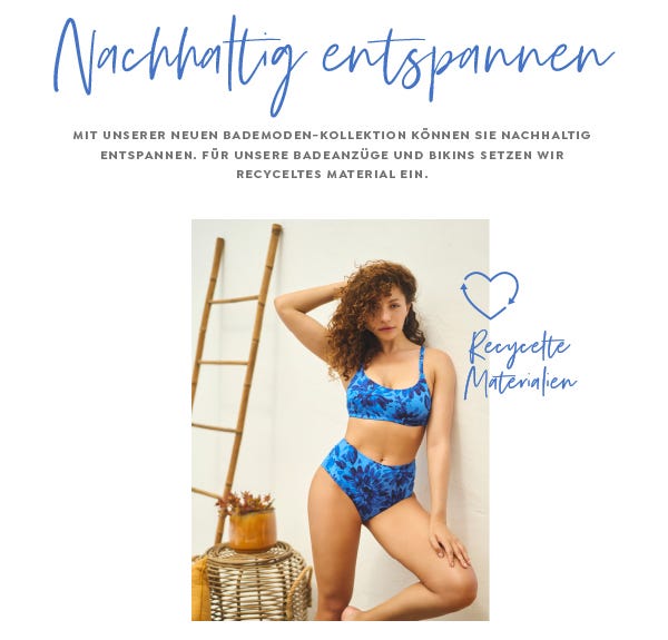 Nachhaltig Entspannen im Bikini mit Blumenprint von Rösch